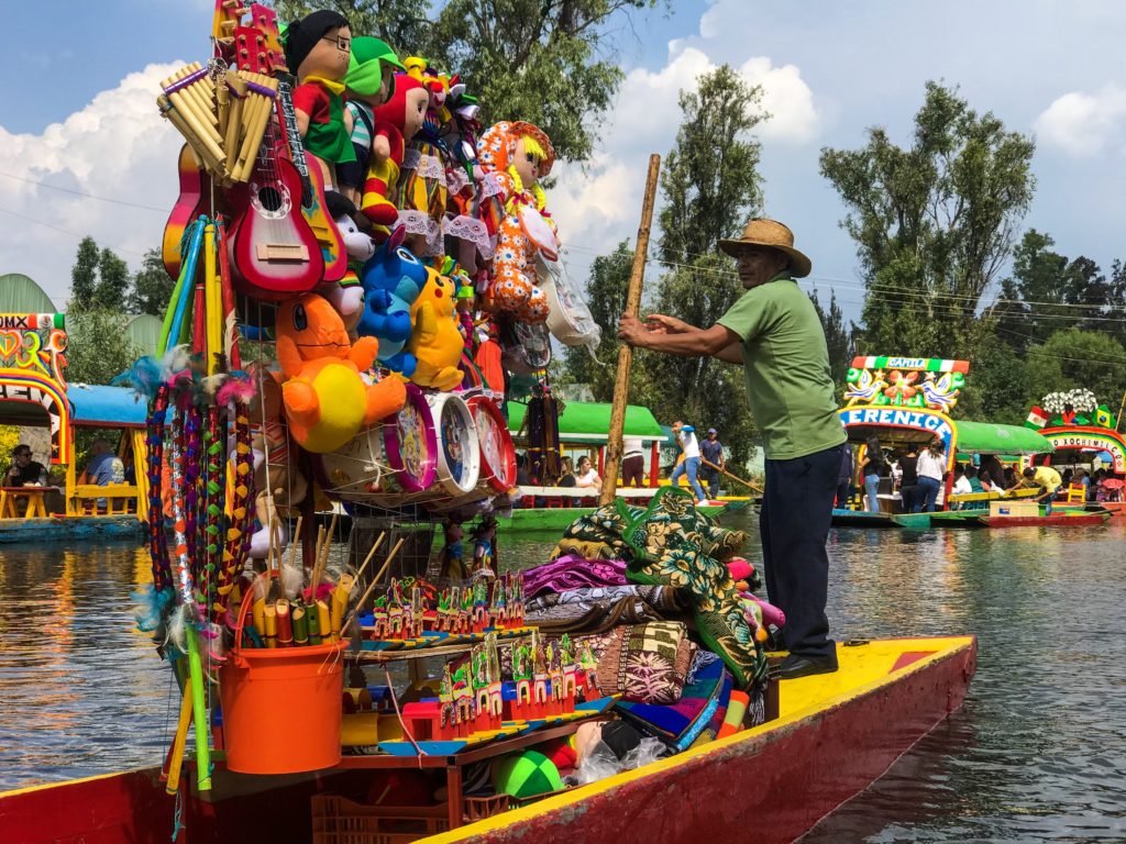 mexico city mexique Xochimilco barques