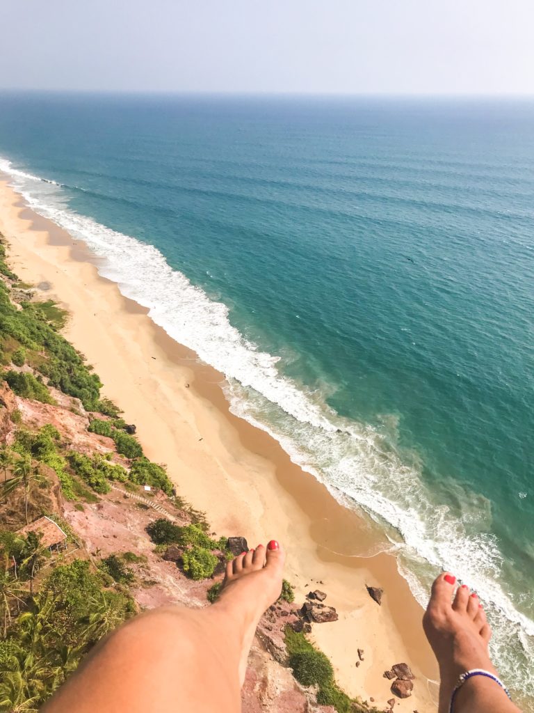 plage Varkala Kerala Inde Cliff