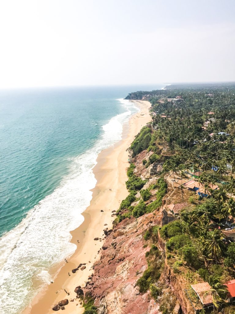 plage Varkala Kerala Inde Cliff